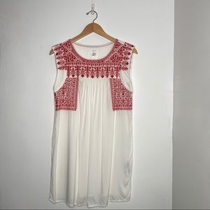 Forever 21 Ivory Dress with Crimson Detailing